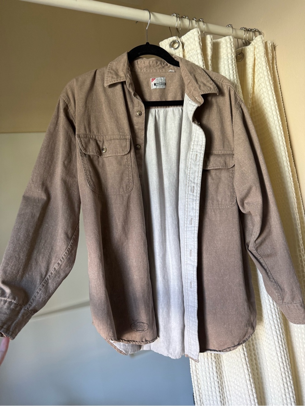 TEXWOOD Men's Brown Button-Up Work Shirt Jacket